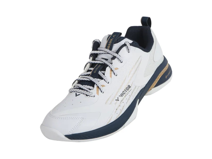Victor A970TD AX Badminton Shoes (White & Gold)