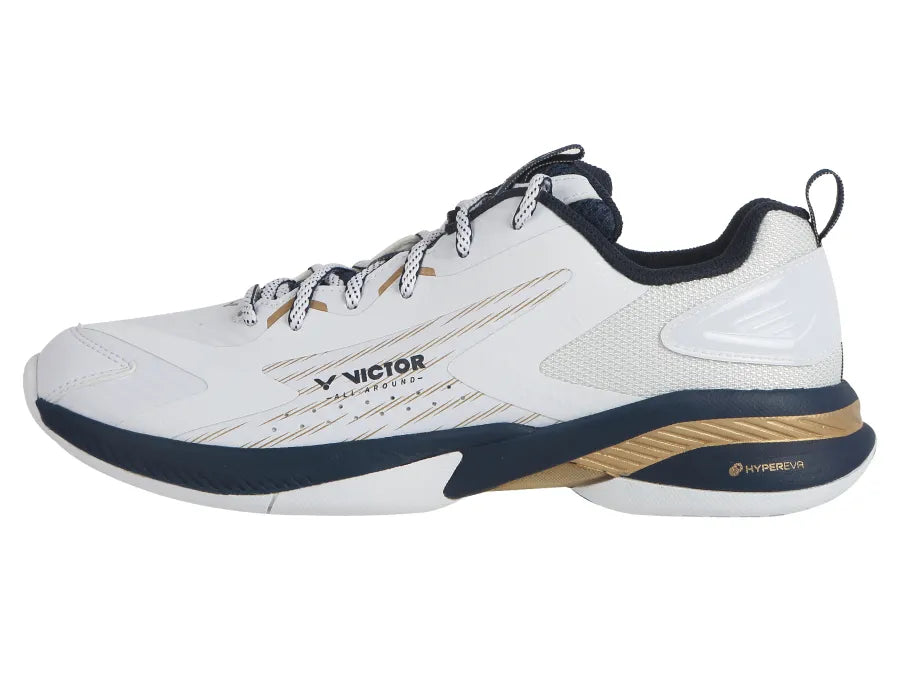 Victor A970TD AX Badminton Shoes (White & Gold)